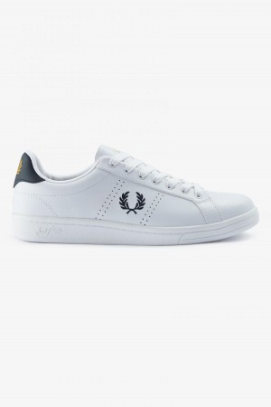 Fred Perry B721 Skor Herr Vita Marinblå | SEJVR77747