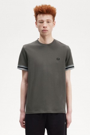 Fred Perry Bold Tipped Piqué T-shirt Herr Gröna | SENZX48528