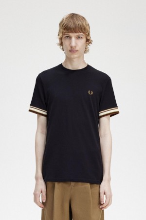 Fred Perry Bold Tipped Piqué T-shirt Herr Svarta | SEDYB11280