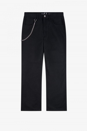 Fred Perry Brushed Denim Trousers Långbyxor Herr Svarta | ESEVG93141