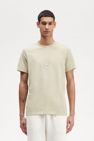 Fred Perry Circle Branding T-shirt Herr Ljus | SEICD89193