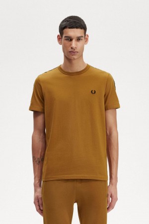 Fred Perry Contrast Tape Ringer T-shirt Herr Mörk | USEND81546