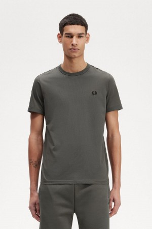 Fred Perry Contrast Tape Ringer T-shirt Herr Gröna Gröna | MSEHR23817