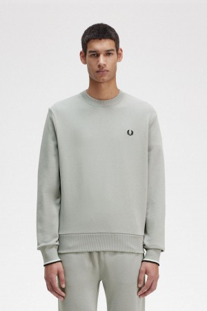 Fred Perry Crew Neck Tröjor Herr Limestone | DSEVO63633