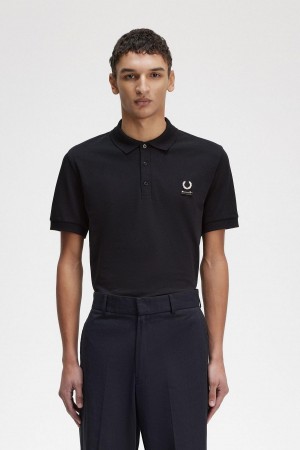 Fred Perry Enamel Pin Polo Shirt Piketröja Herr Svarta | FSEHY73985