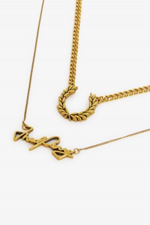 Fred Perry Fred Perry Necklace Smycke Accessories Guld | BSESD63403