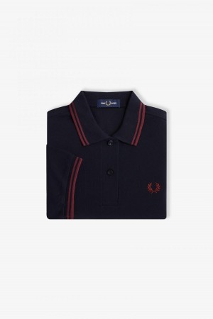 Fred Perry G3600 Fred Perry Shirt Dam Marinblå | USEND99658