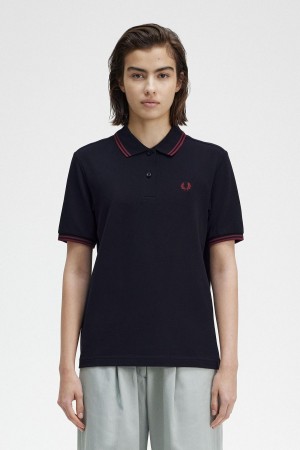 Fred Perry G3600 T-shirt Dam Marinblå | GSEUC35545