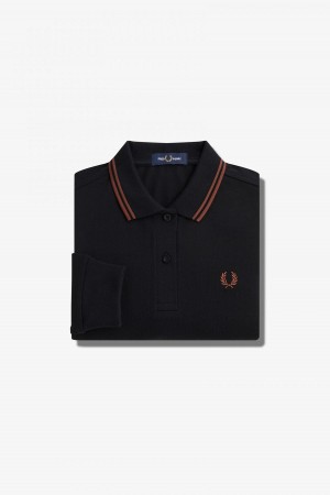 Fred Perry G3636 Fred Perry Shirt Dam Svarta Bruna Bruna | SEDFL53935