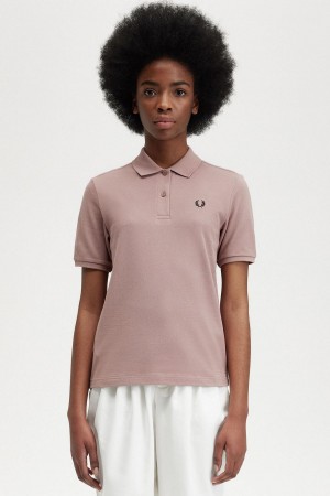 Fred Perry G6000 T-shirt Dam Mörkrosa Svarta | GSEEC89912