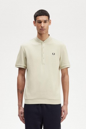 Fred Perry Henley Polo T-shirt Herr Ljus | SSEVO89476