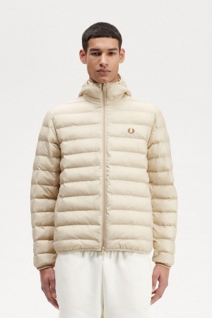 Fred Perry Hooded Insulated Rockar Herr Oatmeal | XSEGW54041