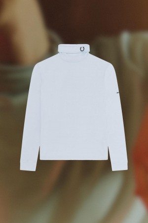 Fred Perry Laurel Wreath Detail Roll Neck T-shirt Herr Blå | GSEEC29647