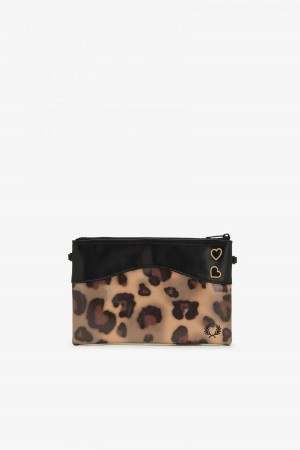 Fred Perry Leopard Print Side Väska Accessories Leopard | SEZPD70206