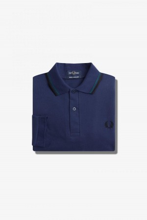 Fred Perry M1212 Fred Perry Shirt Herr Marinblå Blå Svarta | SEJBT49184