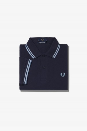 Fred Perry M12 Fred Perry Shirt Herr Marinblå | QSEWA29057