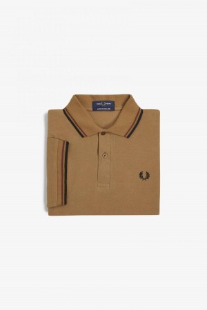 Fred Perry M12 Fred Perry Shirt Herr Mörkbruna Svarta | USEND15206