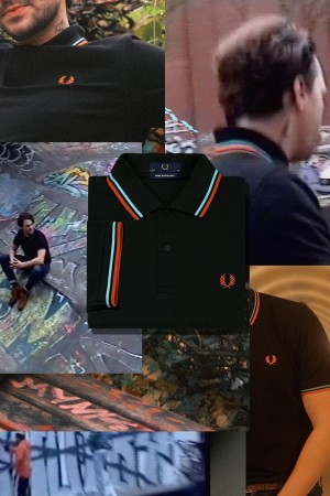 Fred Perry M12 Fred Perry Shirt Herr Svarta Blå Orange | DSEVO63878