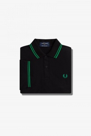 Fred Perry M12 Fred Perry Shirt Herr Svarta Gröna Gröna | SEXBR58218