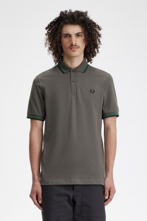 Fred Perry M12 Piketröja Herr Gröna Gröna Svarta | MSEHR91406