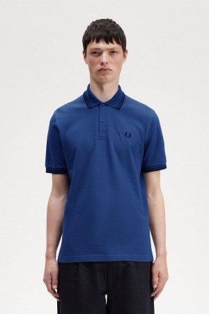 Fred Perry M12 Piketröja Herr Marinblå Marinblå | SEIIZ86341