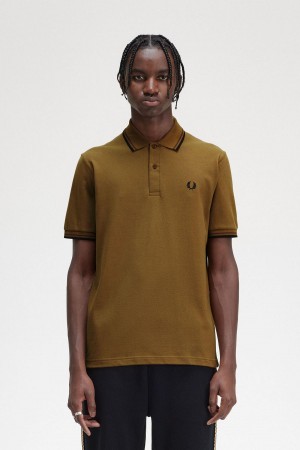 Fred Perry M12 Piketröja Herr Mörkbruna Svarta | FSEHY82383