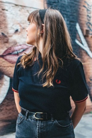 Fred Perry M12 Piketröja Herr Svarta Korall | SEQAV33822