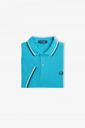 Fred Perry M3600 Fred Perry Shirt Herr Blå Grädde Svarta | MSEFT58295