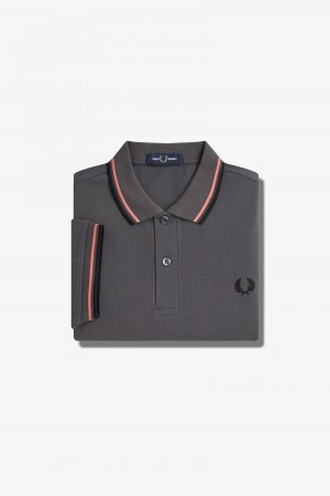 Fred Perry M3600 Fred Perry Shirt Herr Korall Svarta | PSEQX45785