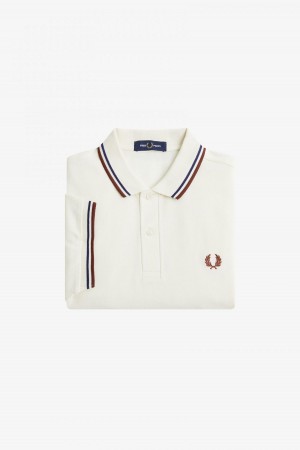 Fred Perry M3600 Fred Perry Shirt Herr Marinblå Bruna | YSEGT34792