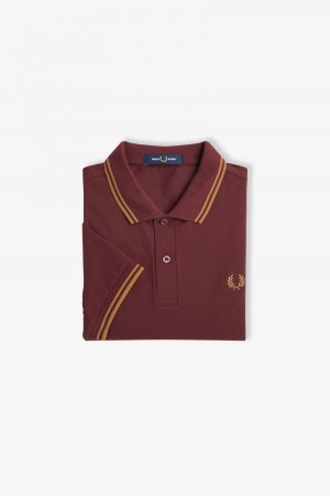 Fred Perry M3600 Fred Perry Shirt Herr Oxblood / Shaded Stone / Shaded Stone | SEJKU54231