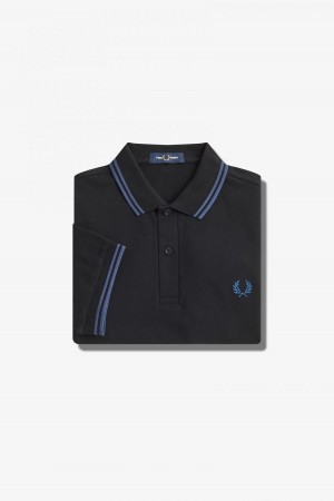 Fred Perry M3600 Fred Perry Shirt Herr Svarta Blå Blå | SSEVO10525