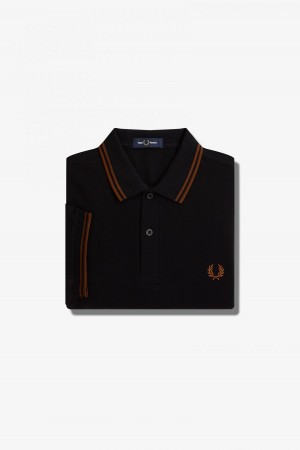 Fred Perry M3600 Fred Perry Shirt Herr Svarta Bruna Bruna | SEXBR62078