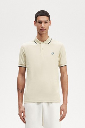 Fred Perry M3600 Piketröja Herr Ljusvita Blå | SEJBT91828