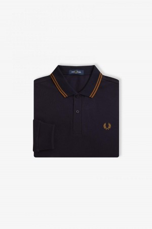 Fred Perry M3636 Fred Perry Shirt Herr Marinblå Mörkmörk | ZSEMJ52989