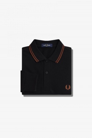 Fred Perry M3636 Fred Perry Shirt Herr Svarta Bruna Bruna | XSEGW64425