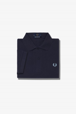 Fred Perry M3 Fred Perry Shirt Herr Marinblå | USETG38387