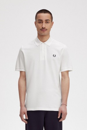 Fred Perry M3 Piketröja Herr Vita Marinblå | SSENY80266