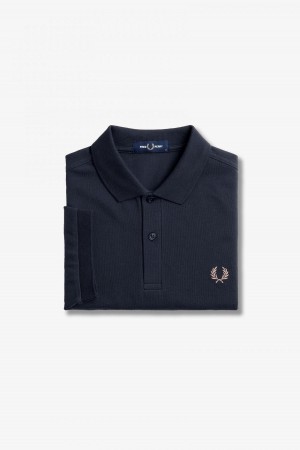 Fred Perry M6000 Fred Perry Shirt Herr Marinblå Mörkrosa | LSETR42616