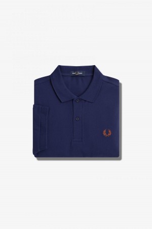 Fred Perry M6000 Fred Perry Shirt Herr Marinblå Bruna | SEZDE30021