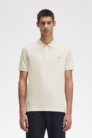 Fred Perry M6000 Piketröja Herr Ecru / Limestone | SEJZR47118