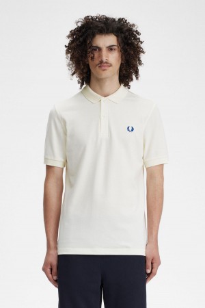 Fred Perry M6000 Piketröja Herr Ecru / Shaded Cobalt | SEXMI44182