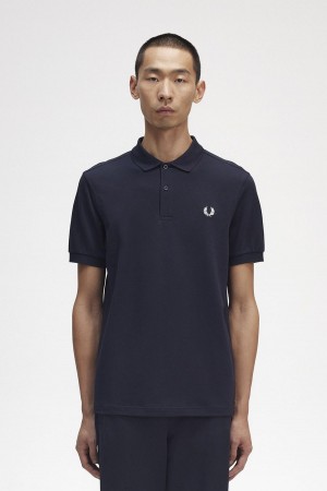 Fred Perry M6000 Piketröja Herr Marinblå Vita | XSEBH80590