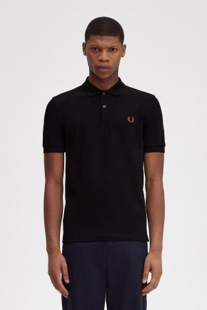 Fred Perry M6000 Piketröja Herr Svarta Bruna | DSEKV82330