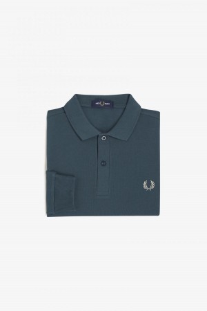 Fred Perry M6006 Fred Perry Shirt Herr Blå | SEZDE16545