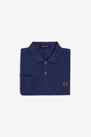 Fred Perry M6006 Fred Perry Shirt Herr Marinblå Bruna | LSETR20938