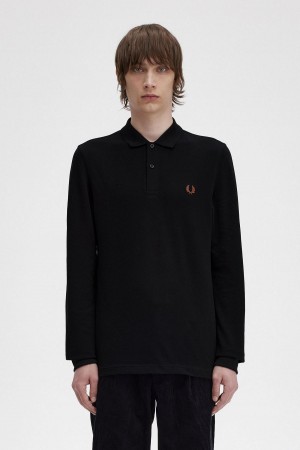 Fred Perry M6006 Piketröja Herr Svarta Bruna | SECVG24761