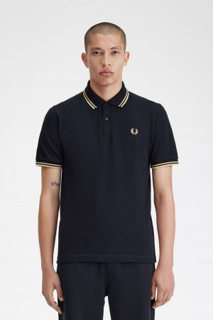 Fred Perry Makati M12 Piketröja Herr Svarta | TSEWZ93139