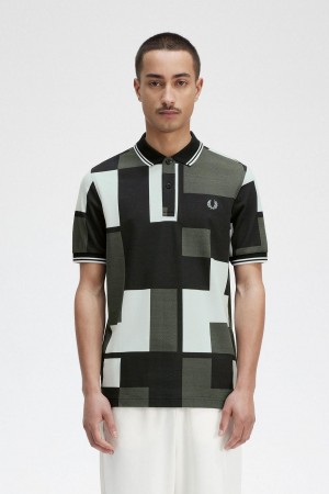 Fred Perry Pixel Print Fred Perry Shirt Piketröja Herr Ljus | SEEAH65423