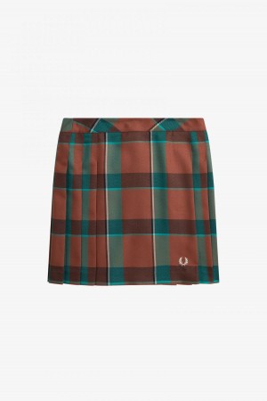 Fred Perry Plisserad Tartan Långbyxor Dam Bruna | SEXBR68190